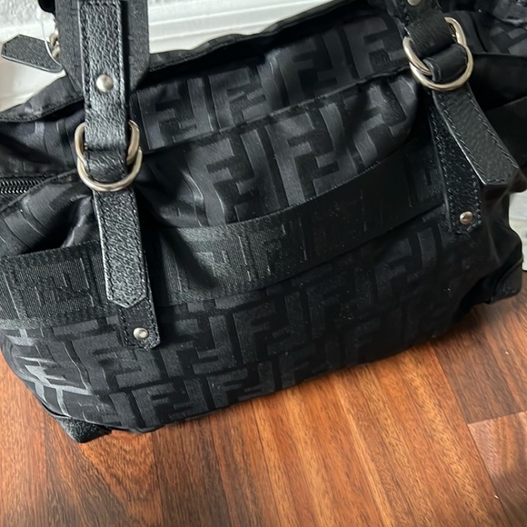 1645 Fendi Black Monogram Tote nylon Bag - Picture 9 of 10